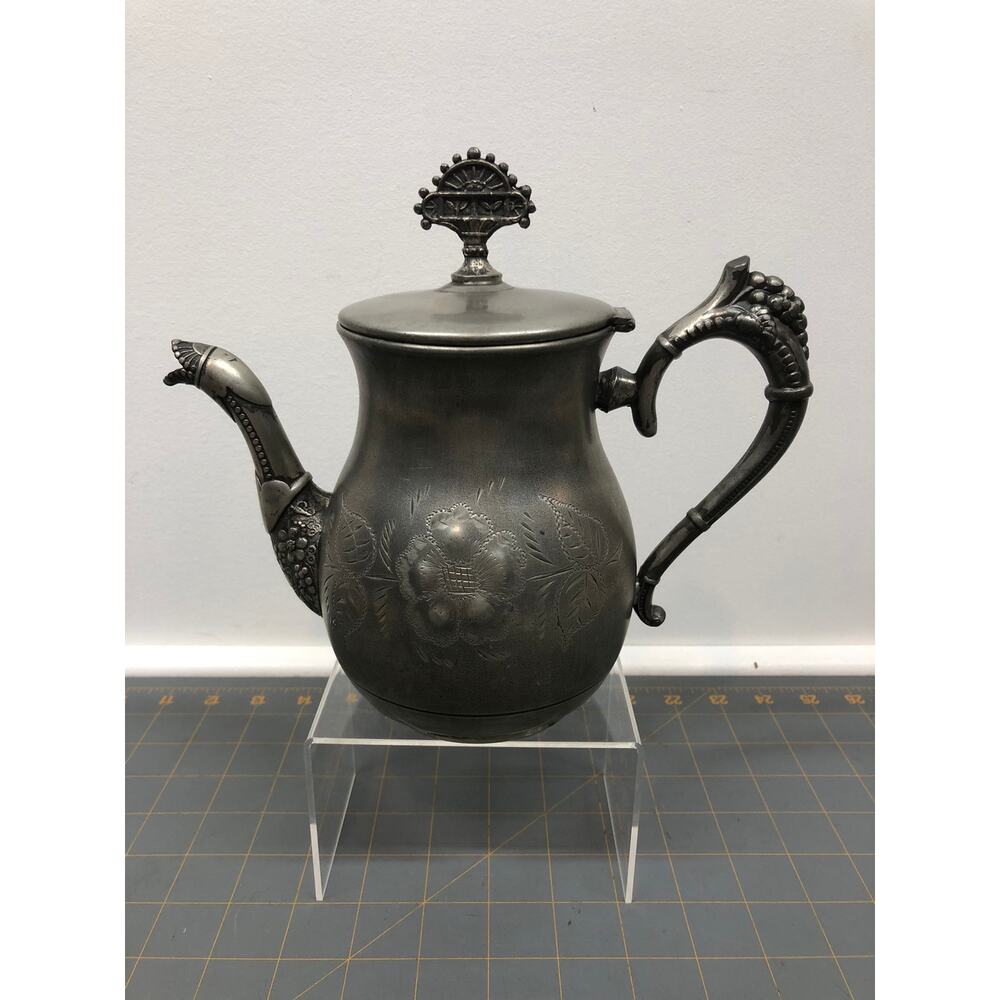 Vintage Silver Tea Pot Warranted Triple Plate 500 Approx. 8 Inches Tall